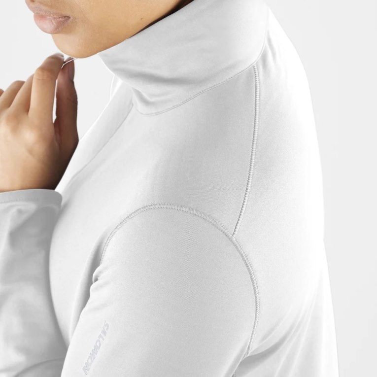 Chaquetas Salomon Essential Lightwarm Half Zip Mujer Blancos | MX KVUQ235